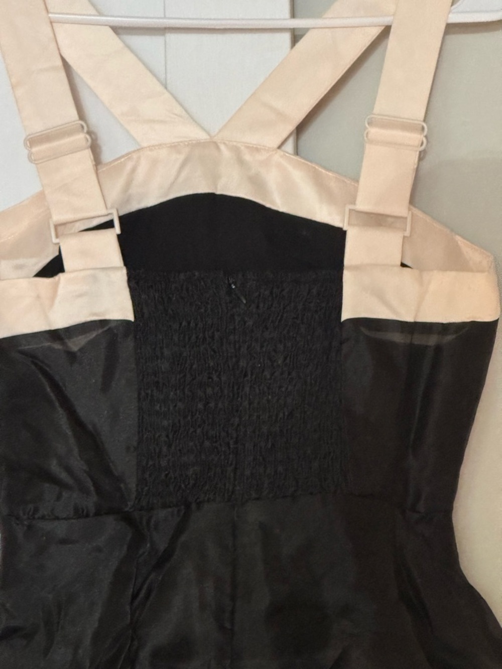 Lulus Black Tiered Organza Maxi Dress Champagne Bow Strappy S NWT - Picture 6 of 8